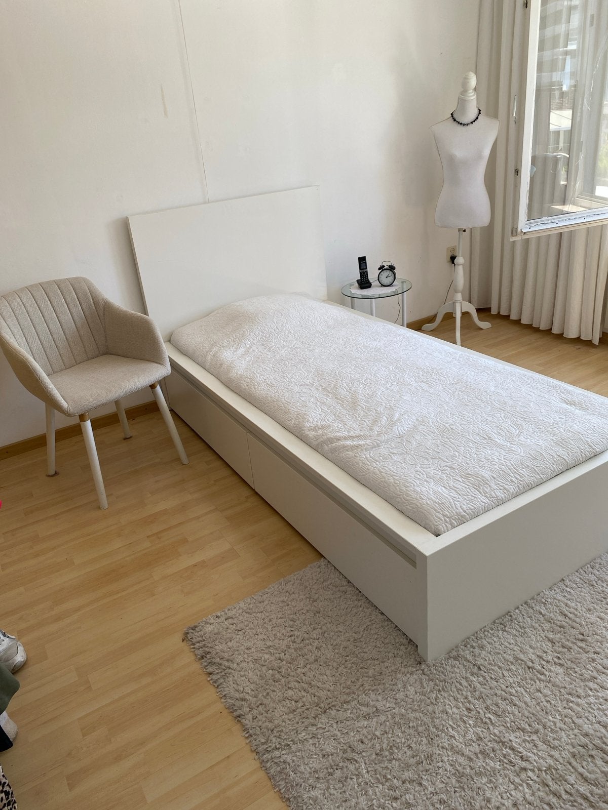 Eenpersoonsbed met opberglades, Huis en Inrichting, Slaapkamer | Bedden, Ophalen, Gebruikt, 90 cm, Eenpersoons