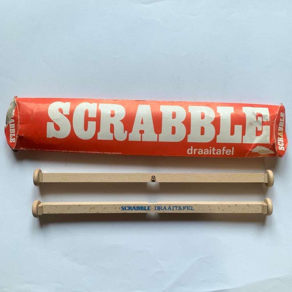 Vintage SIO Scrabble Draaitafel hout Handig voor Spelavonden, Hobby en Vrije tijd, Gezelschapsspellen | Bordspellen, Drie of vier spelers