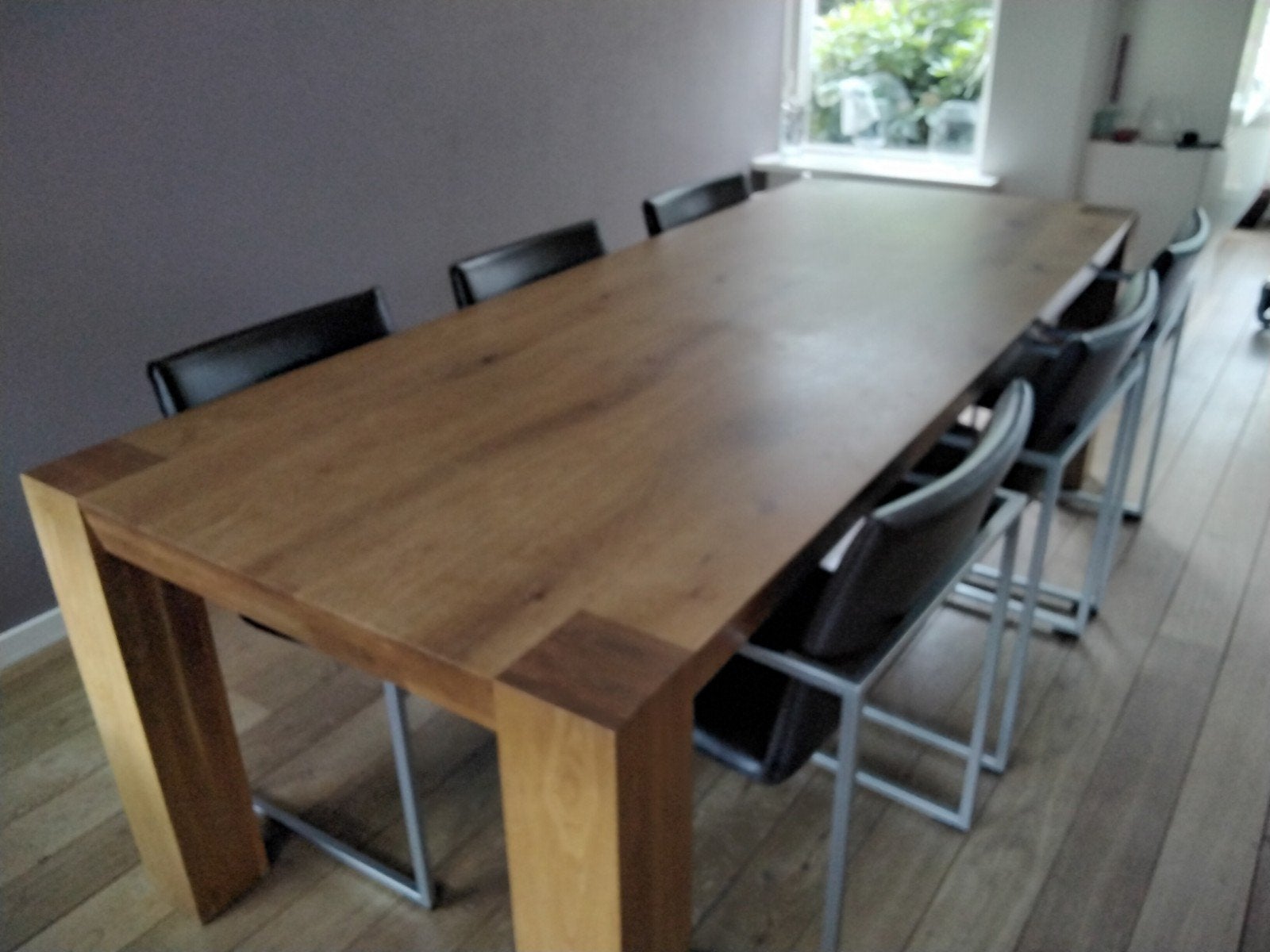 Prachtige eiken eettafel Pilat&Pilat, Huis en Inrichting, Tafels | Eettafels, Ophalen, Gebruikt, 200 cm of meer, 50 tot 100 cm