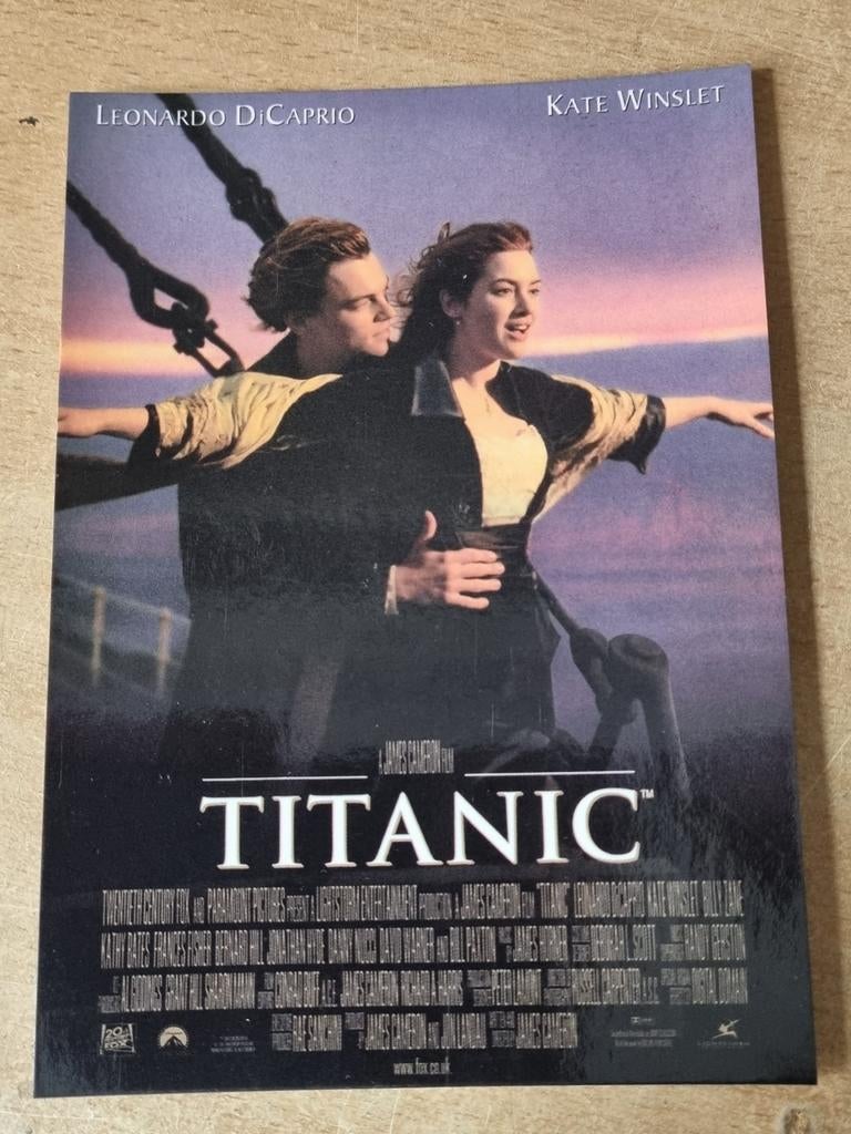 Ansichtkaart reclamekaart filmkaart Titanic di Caprio, Ophalen of Verzenden, Zo goed als nieuw, Foto of Kaart