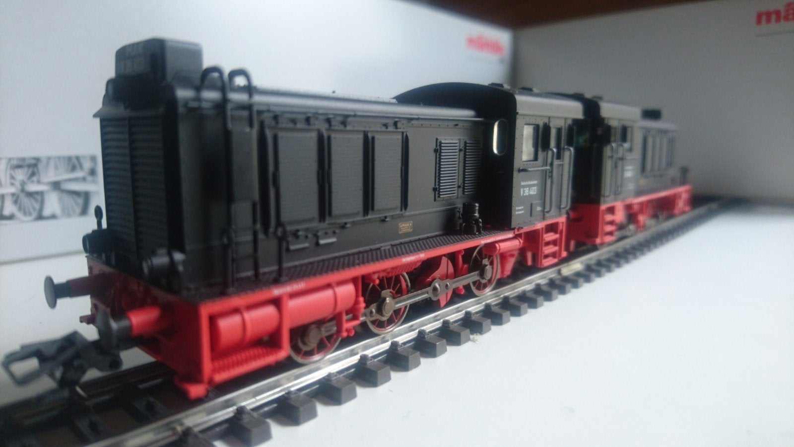 Marklin Diesellocs in Dubbeltractie BR V36+V36 DB Mfx+Geluid, Ophalen, Wisselstroom, Locomotief, Zo goed als nieuw