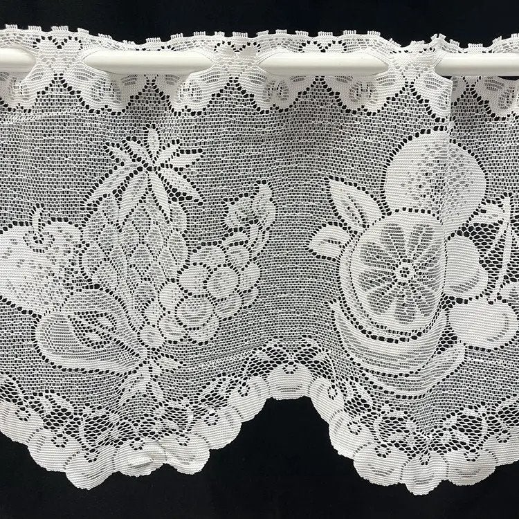1,6 meter vitrage valletje 28cm met fruit, Huis en Inrichting, Vitrage, 160 cm, Wit, Nieuw