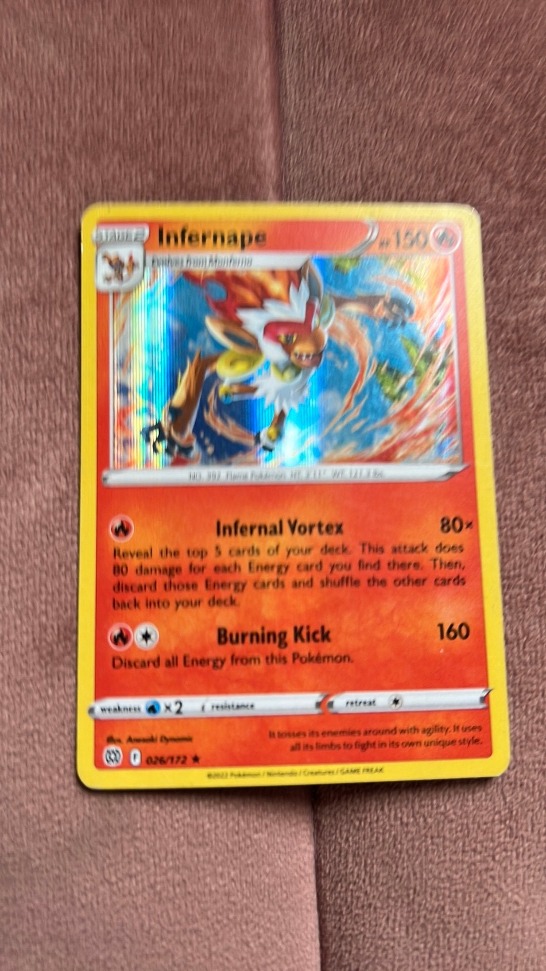 Infnape brilliant stars Pokémon kaart, Ophalen of Verzenden, Gebruikt, Losse kaart