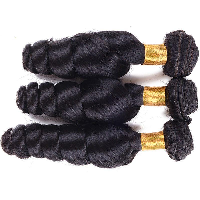Zwarte Brazilian Virgin Human Hair Extensions Krullen Haar, Verzenden, Nieuw, Pruik of Haarverlenging