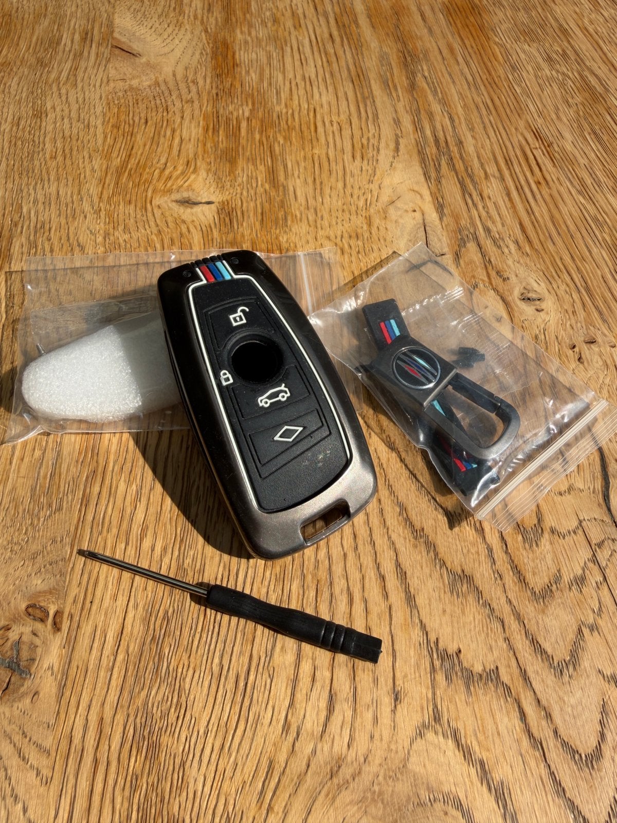 Metalen autosleutel beschermhoes – voor BMW sleutels, Ophalen of Verzenden, Zo goed als nieuw
