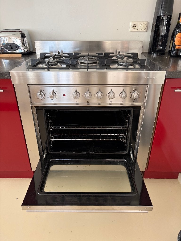 Solitaire vrijstaand gasfornuis te koop 90cm, Ophalen, Gebruikt, 60 cm of meer, Gas