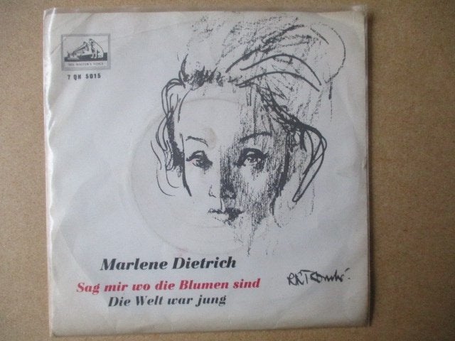 s1828 marlene dietrich - sag mir wo die blumen sind, Cd's en Dvd's, Ophalen, Gebruikt, 7 inch, Overige genres