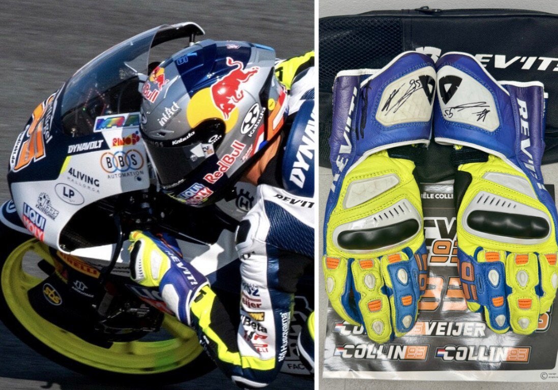 Collin Veijer gesigneerde gedragen wedstrijdhandschoenen M3, Ophalen of Verzenden, Motoren