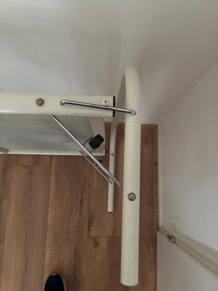 Handig eenpersoons opklapbed met matras, Ophalen, Gebruikt, 90 cm, Eenpersoons