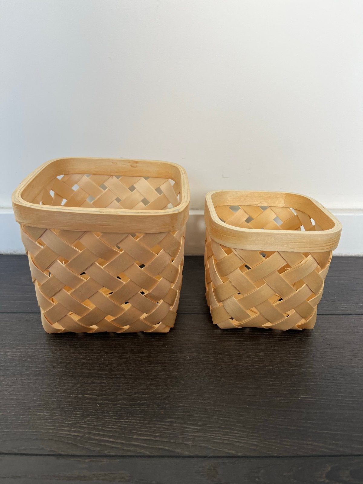 IKEA KUBBIS Manden set - 2 stuks, Hout, Gebruikt, Beige, Ophalen of Verzenden