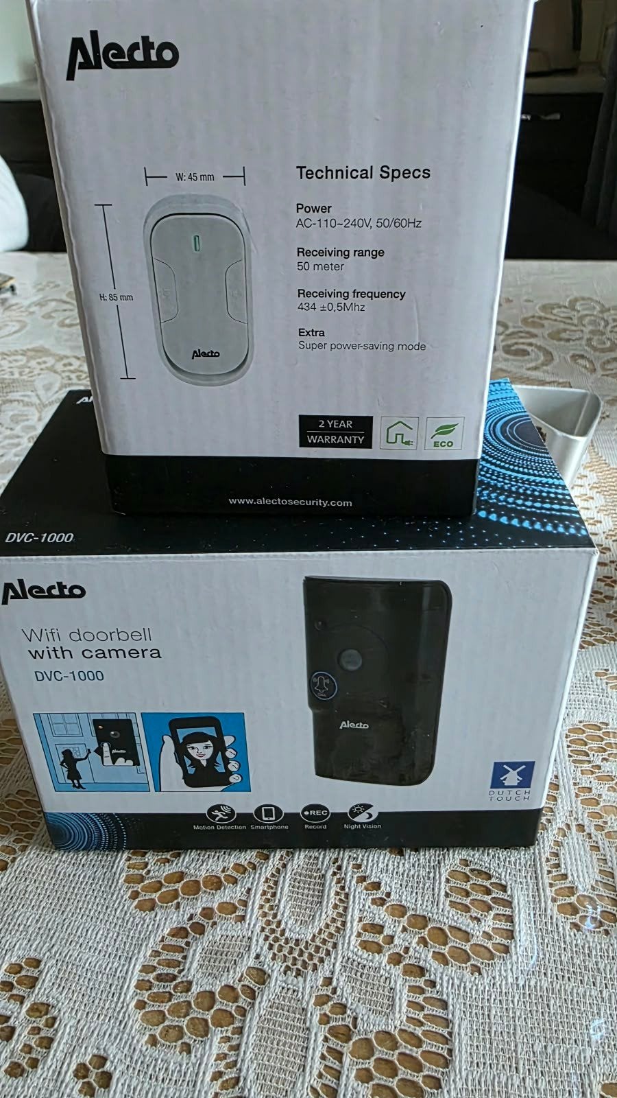 Alecto DVC-1000 Wifi Deurbel met Camera, Ophalen of Verzenden, Ingebouwde camera, Nieuw, Draadloos