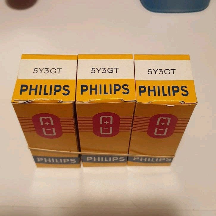 3x Philips 5Y3GT Gelijkrichter Buizen - Nieuw in Doos, Ophalen of Verzenden