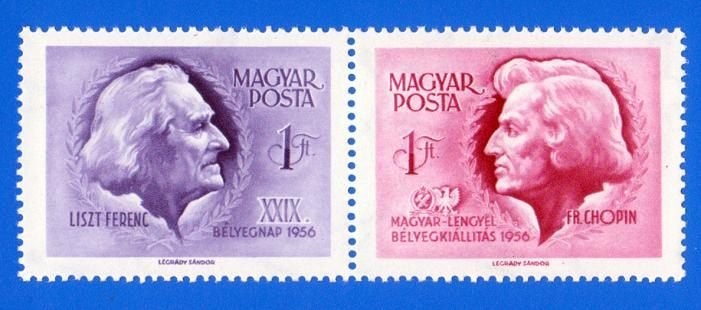 Hongarije, Componisten, Mi. 1480-1481 paar, postfris, Verzenden, Postfris