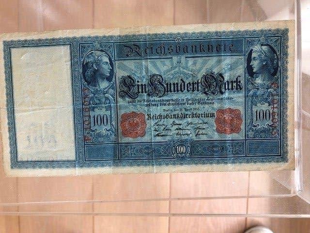 oud duits bankbiljet van 100 mark, Ophalen of Verzenden, Duitsland, 100 euro, Los biljet