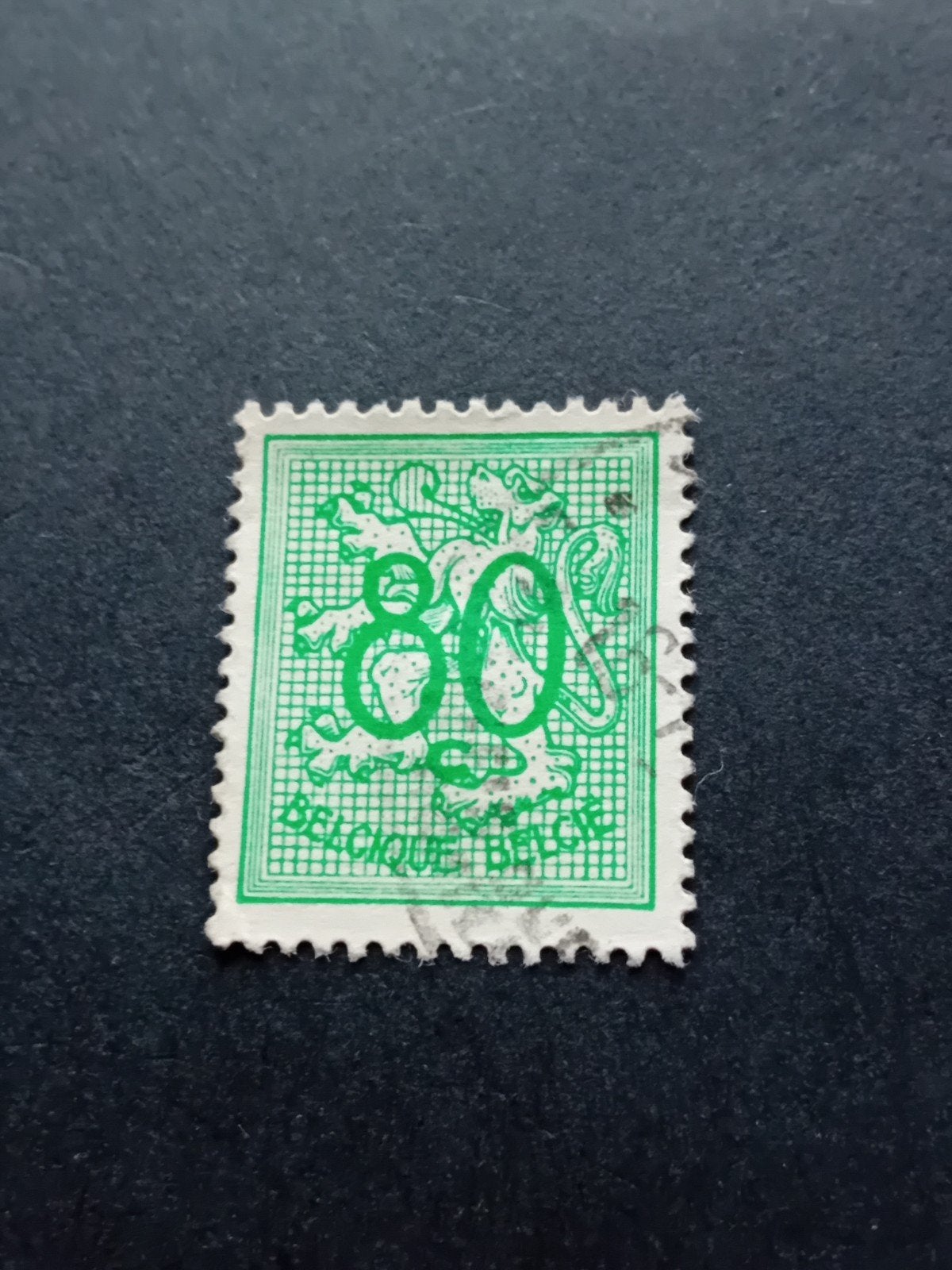 Belgische postzegel 80 cent met leeuw, Ophalen of Verzenden