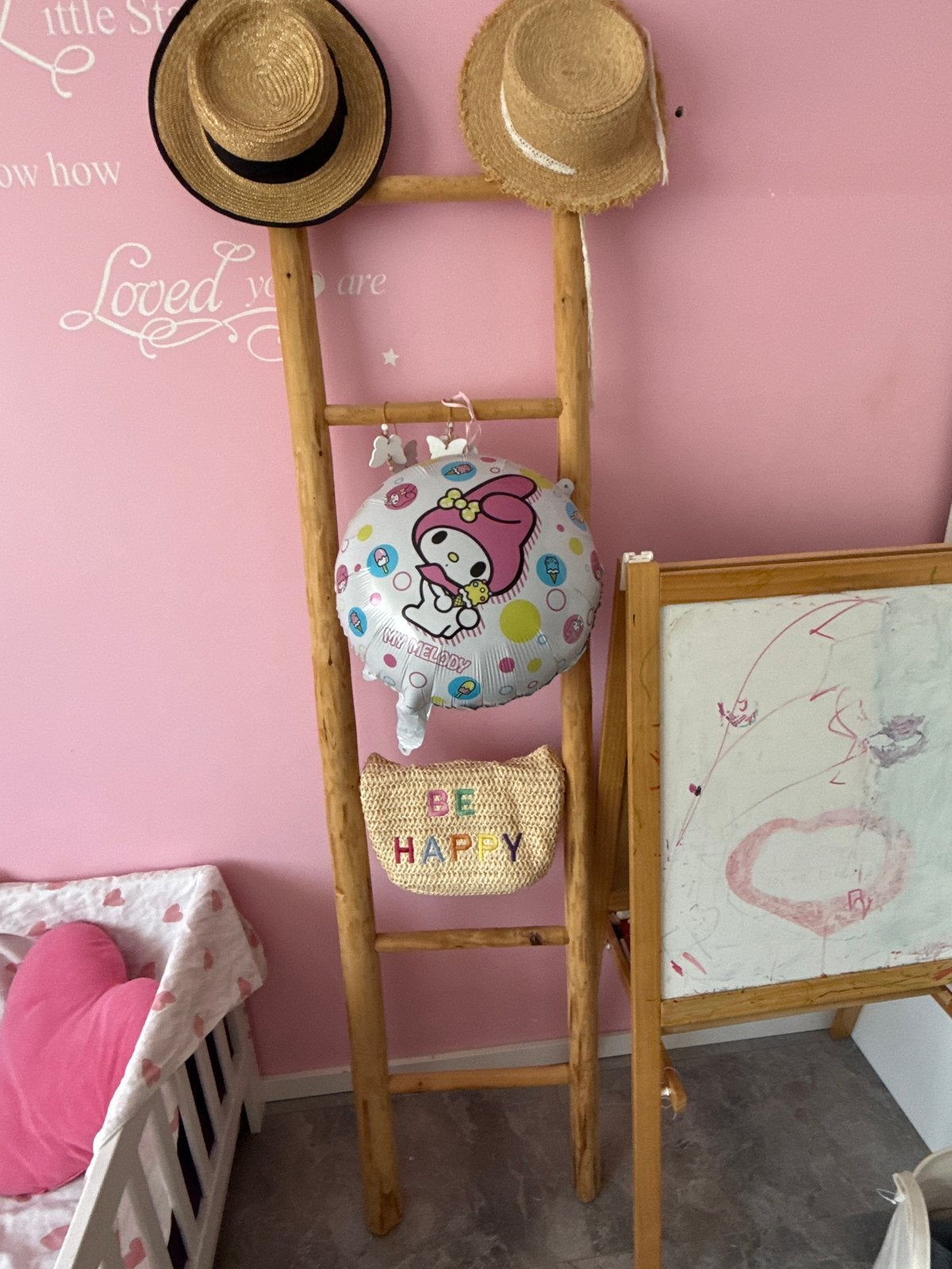 Decoratieve houten ladder, Ophalen, Hout, Gebruikt, Landelijk