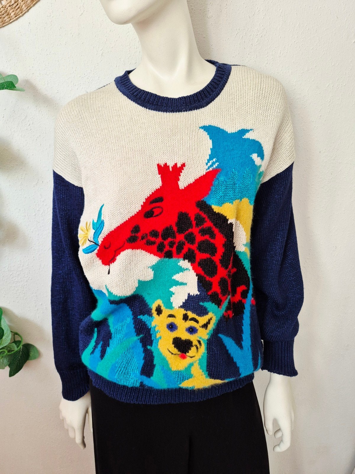 Vintage Zoo print Betty Barclay trui M, Betty Barclay, Verzenden, Zo goed als nieuw, Maat 38/40 (M)