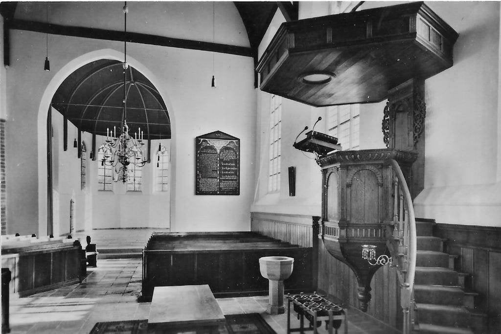 AK Oude-Tonge - Interieur Ned. Herv. Kerk, Verzenden, 1960 tot 1980, Ongelopen, Zuid-Holland