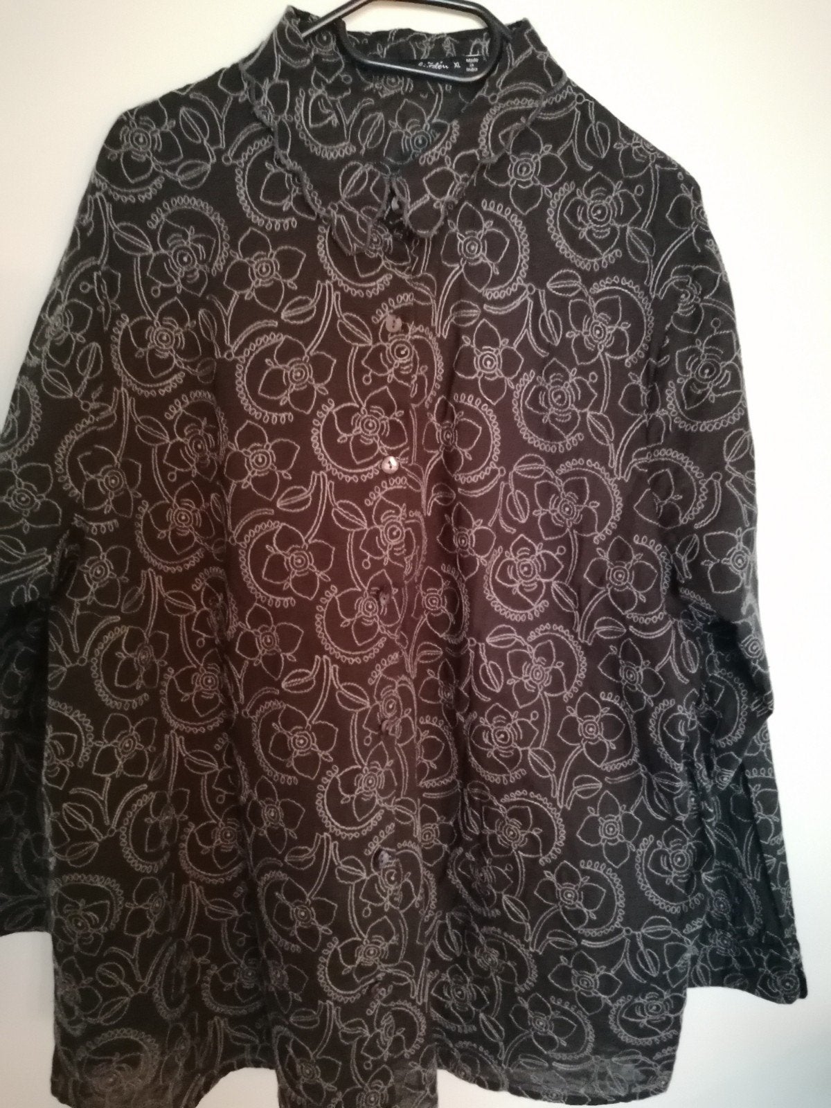 Gudrun Sjöden Blouse XL Zwart-wit Stiksel Oksel 63cm, Verzenden, Zwart, Maat 46/48 (XL) of groter, Gedragen