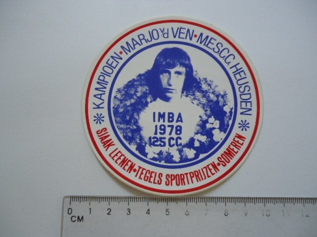 sticker 1978 Heusden VD VEN Kampioen motorcross race cross, Verzenden, Zo goed als nieuw, Sport