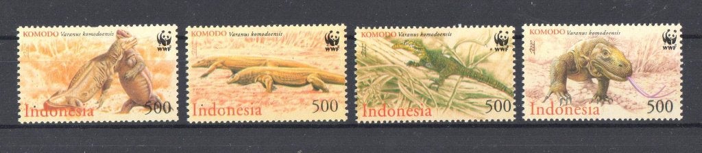 WWF set postzegels van de Komodovaraan, Ophalen of Verzenden, Postfris, Dier of Natuur