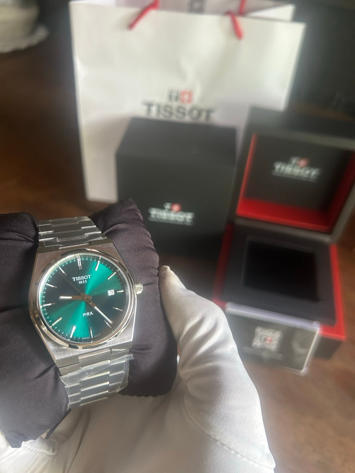 Tissot PRX Groen 40 MM Horloge - Nieuw in doos, Overige merken, Staal, Staal, Polshorloge