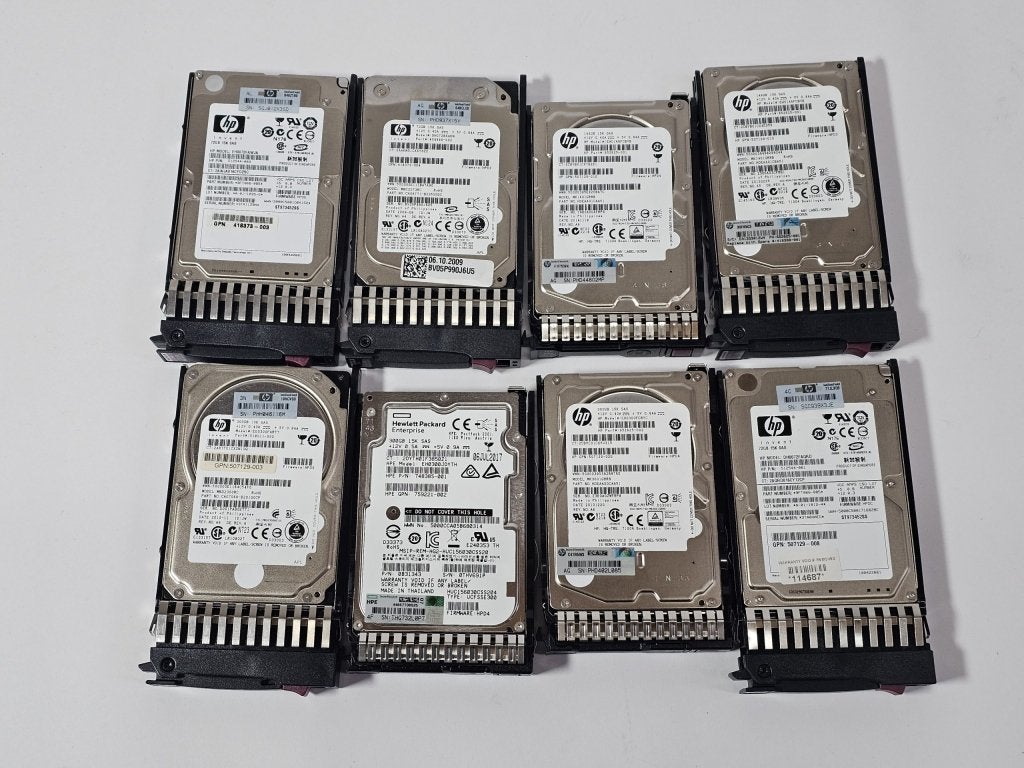 Restpartij: HP Serverschijven - 8x HDD - Totaal 1.4TB opslag, Computers en Software, Niet ingevuld, Gebruikt, Niet ingevuld, Ophalen of Verzenden