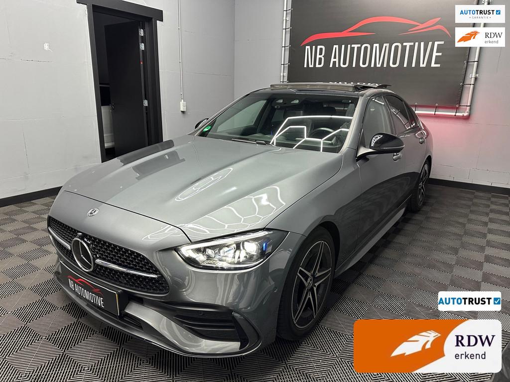 Mercedes-Benz C-klasse 300 AMG Line PANO, Auto's, Mercedes-Benz, Automaat, 4 cilinders, 259 pk, Leder