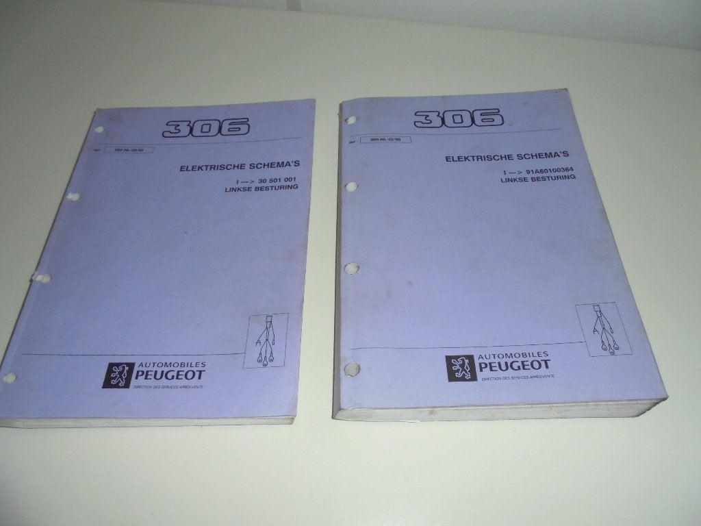 2 boeken met elektrische schema's Peugeot 306 1996 in 1 koop, Auto diversen, Ophalen of Verzenden