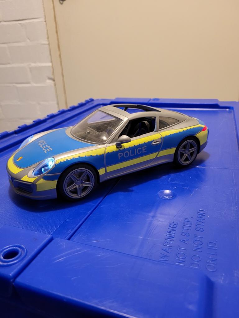 Playmobil Porsche Politieauto - met echte verlichting, Ophalen of Verzenden, Gebruikt