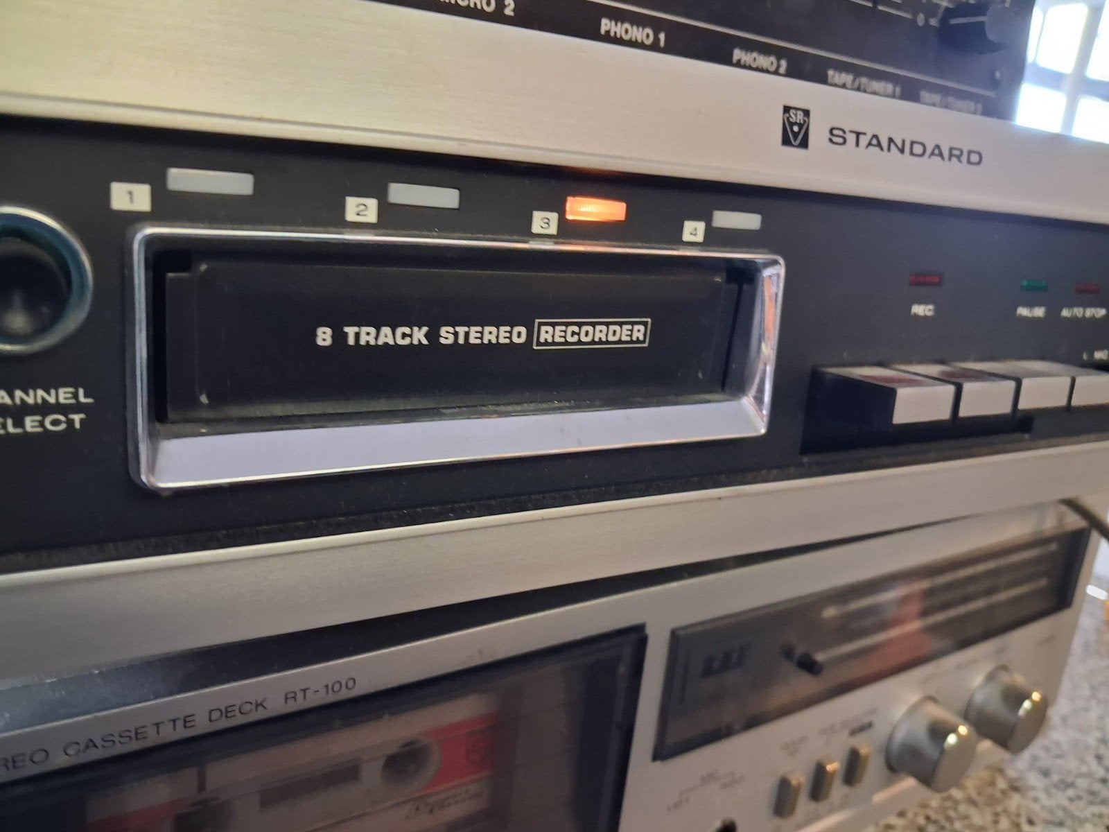 Standaard  8 Track met cassette deck en mengpaneel, Ophalen of Verzenden, Bandrecorder