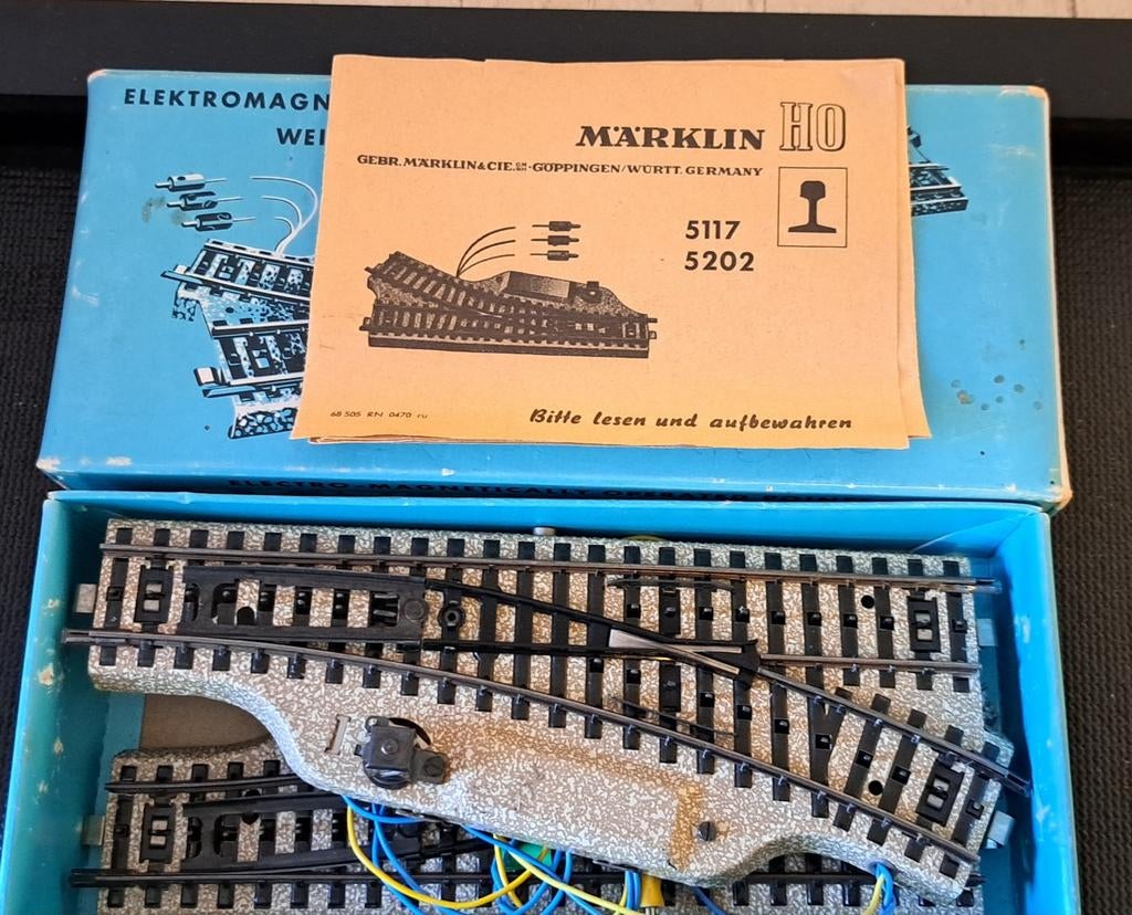 Marklin elektrische wisselset 5202, Hobby en Vrije tijd, Modeltreinen | H0, Ophalen of Verzenden, Wisselstroom, Rails, Märklin