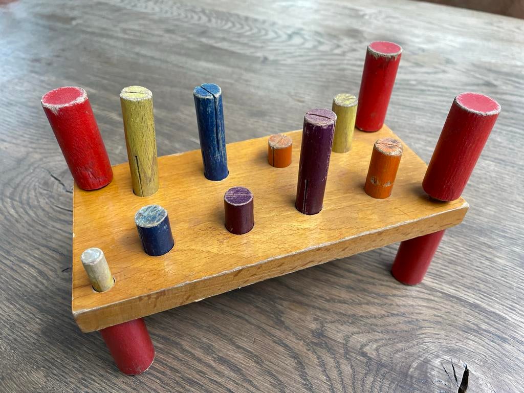 Set vintage houten speelgoed, Ophalen of Verzenden, Gebruikt