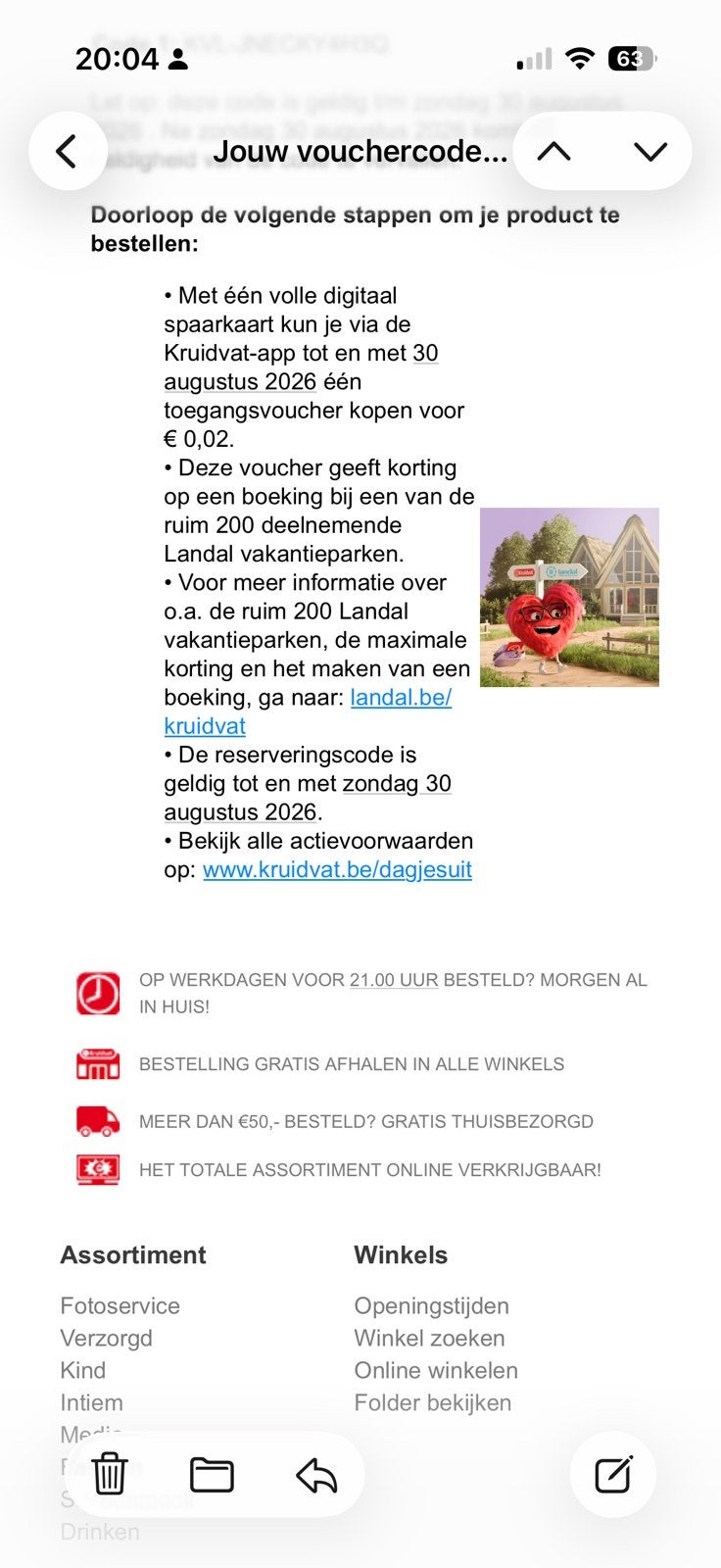 Landal kortingscode kruidvat actie belgie, Drie personen of meer, Kortingsbon
