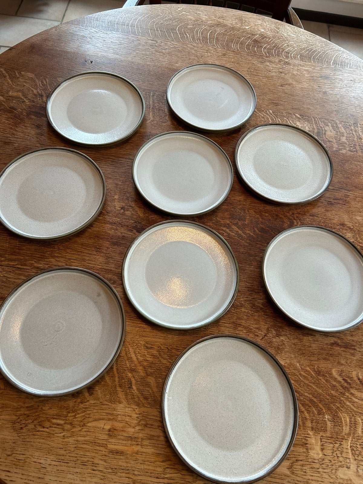 9 vintage ontbijtbordjes Lucie Q Bakker, Makkum, jaren '70, Ophalen