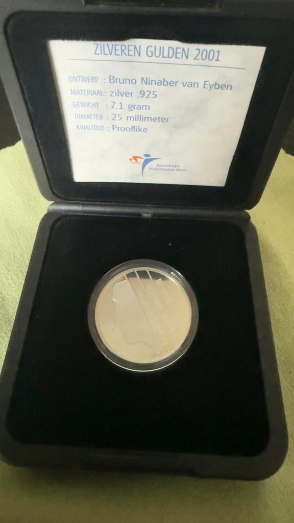 ZILVEREN 1 GULDEN NINABER 2001, Verzenden, Koningin Beatrix, 1 gulden