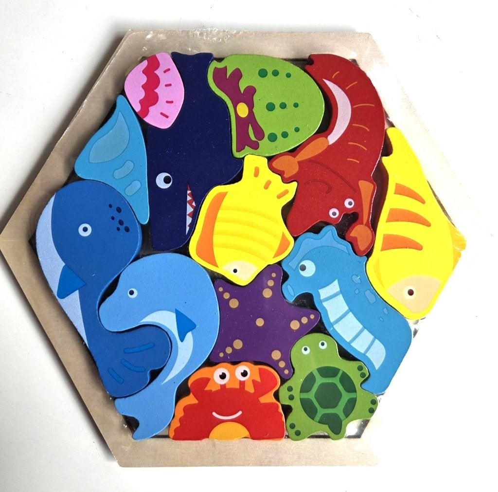 TANGRAM PUZZEL - 3 VERSCHILLENDE, 10 tot 50 stukjes, Nieuw, Ophalen of Verzenden, Van hout