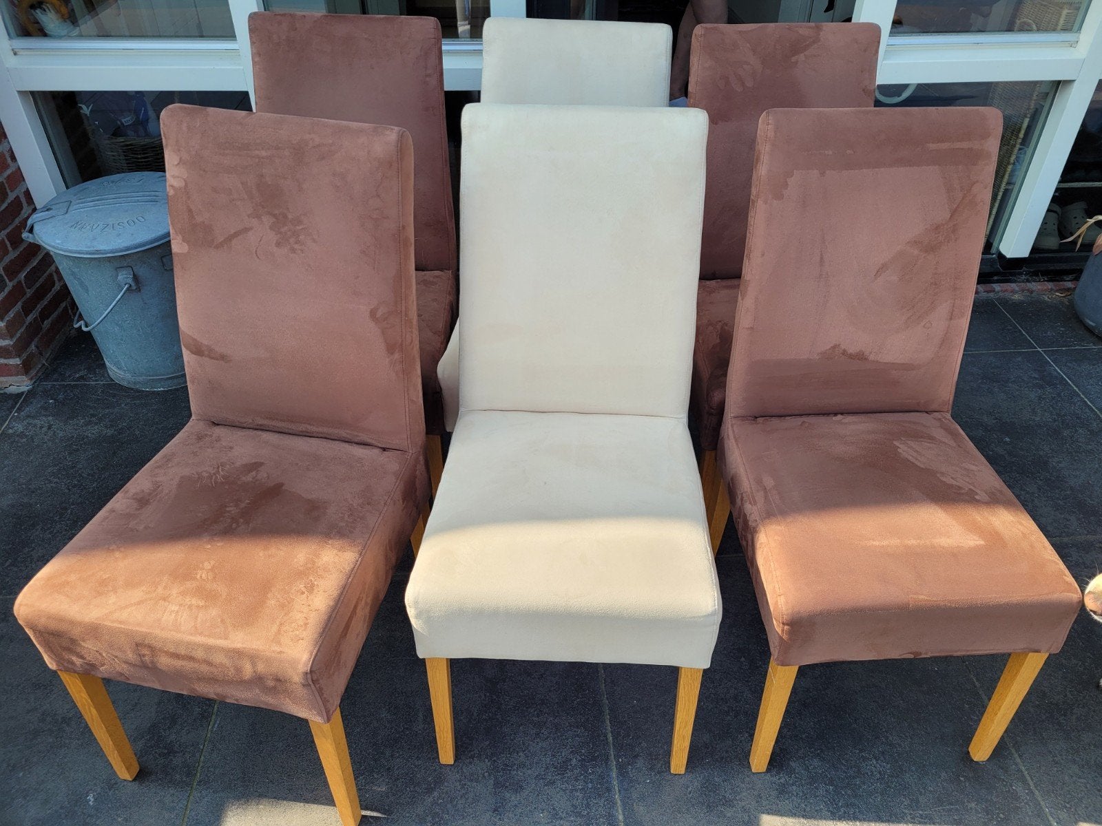 6 eetkamerstoelen, Huis en Inrichting, Ophalen, Gebruikt, Overige kleuren, Stof