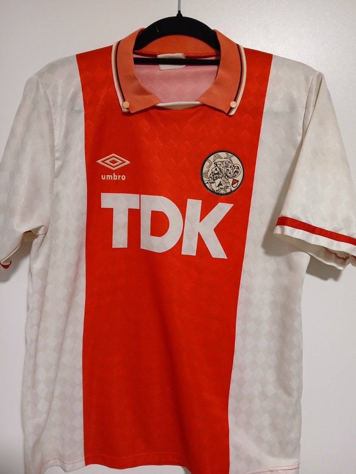 Uniek Vintage Ajax Shirt 1989 TDK maat S Origineel, Ophalen of Verzenden, Rood, Voetbal