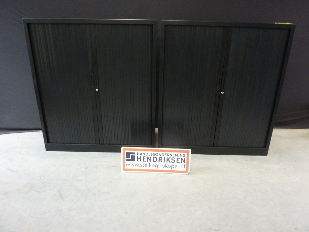 Nieuw! geheel zwarte roldeurkast / kantoorkast 120x43x135cm, 100 tot 150 cm, Design, Nieuw, Ophalen of Verzenden