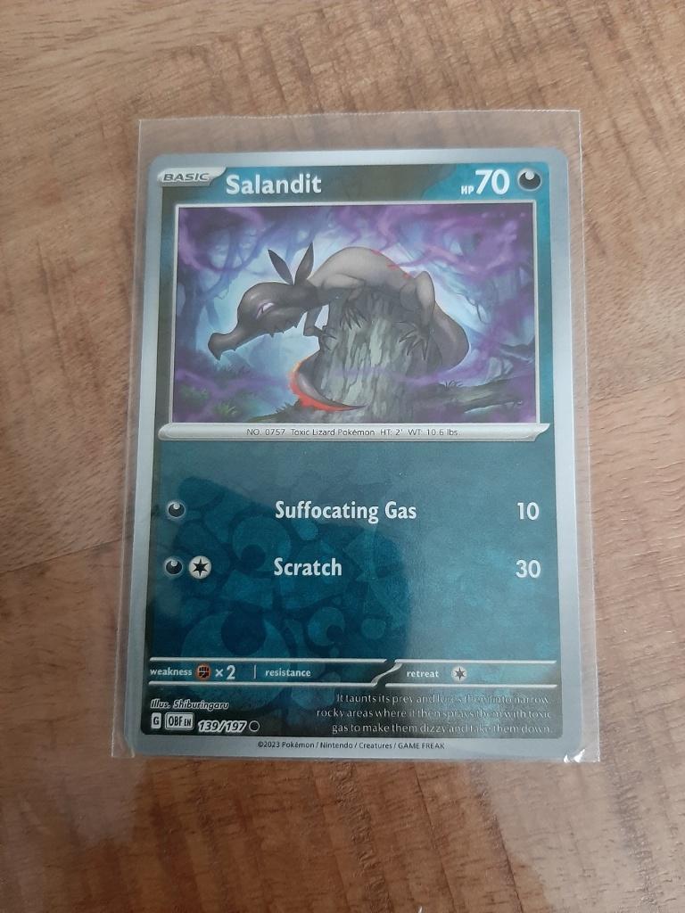 Salandit #139, Reverse Holo, Pokemon Obsidian Flames, Ophalen of Verzenden, Nieuw, Losse kaart