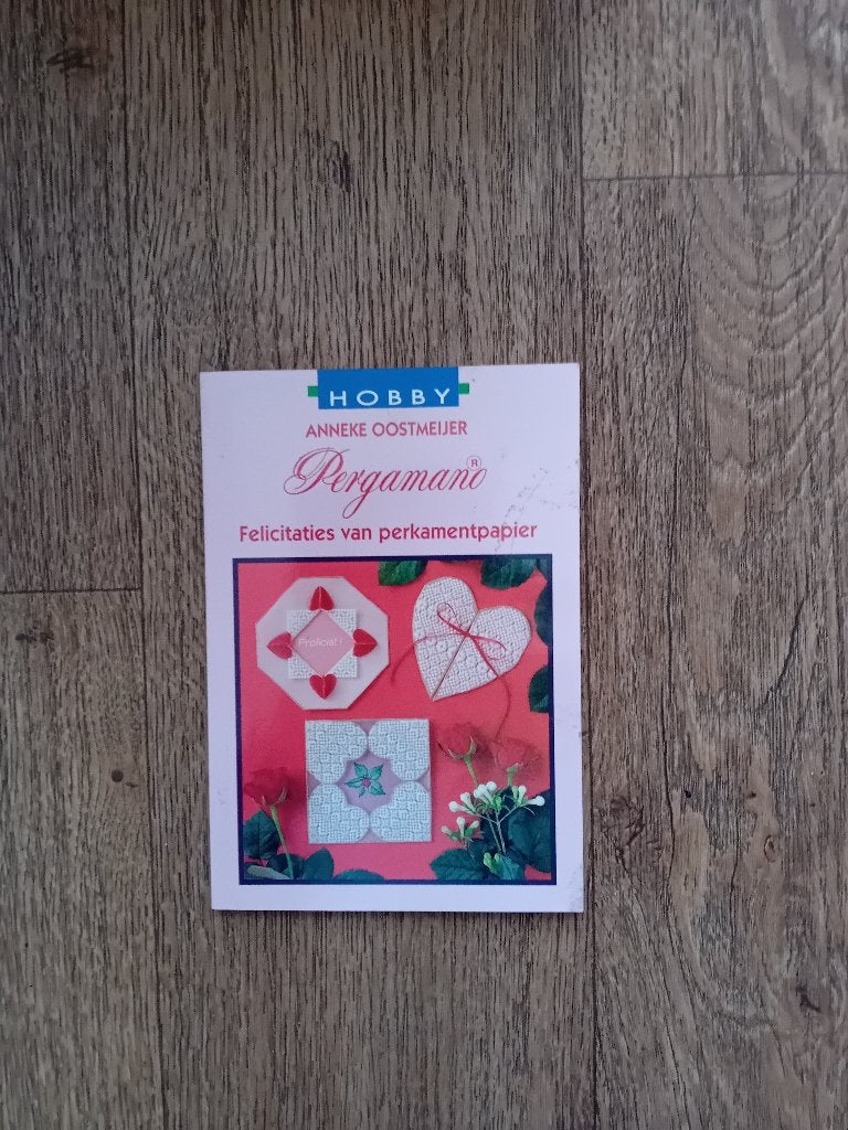 Boekje - Pergamano felicitatie, Ophalen of Verzenden, Zo goed als nieuw, Knutselwerk, Handgemaakt