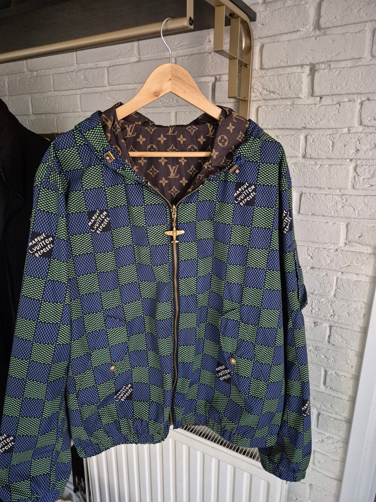 Louis Vuitton Omkeerbare Pharrel Damier Jas, Maat 52/54 (L), Bruin, Ophalen of Verzenden, Zo goed als nieuw
