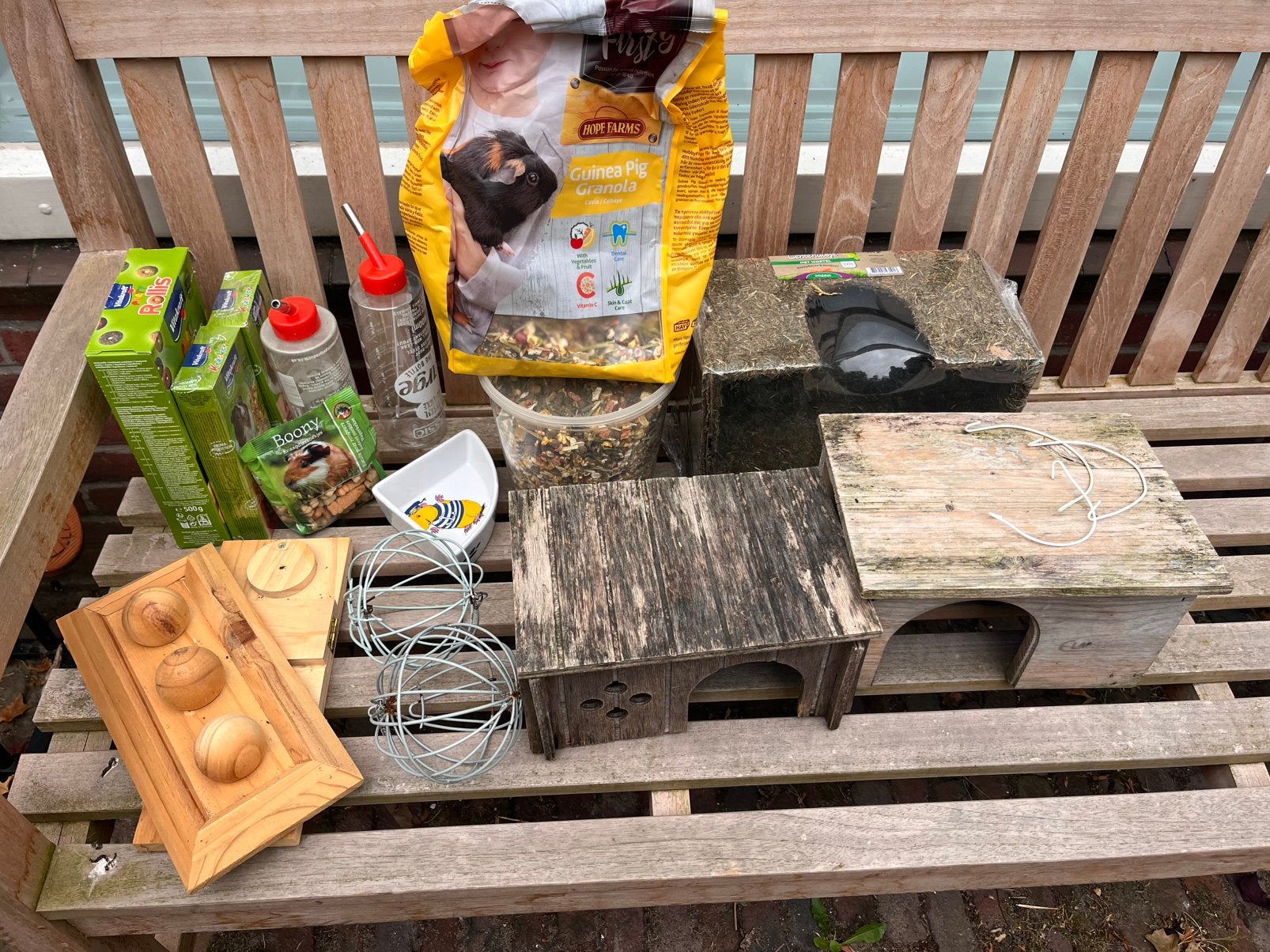 Cavia/konijnen spullen: hokjes, voer en meer, Ophalen, Zo goed als nieuw, Hout