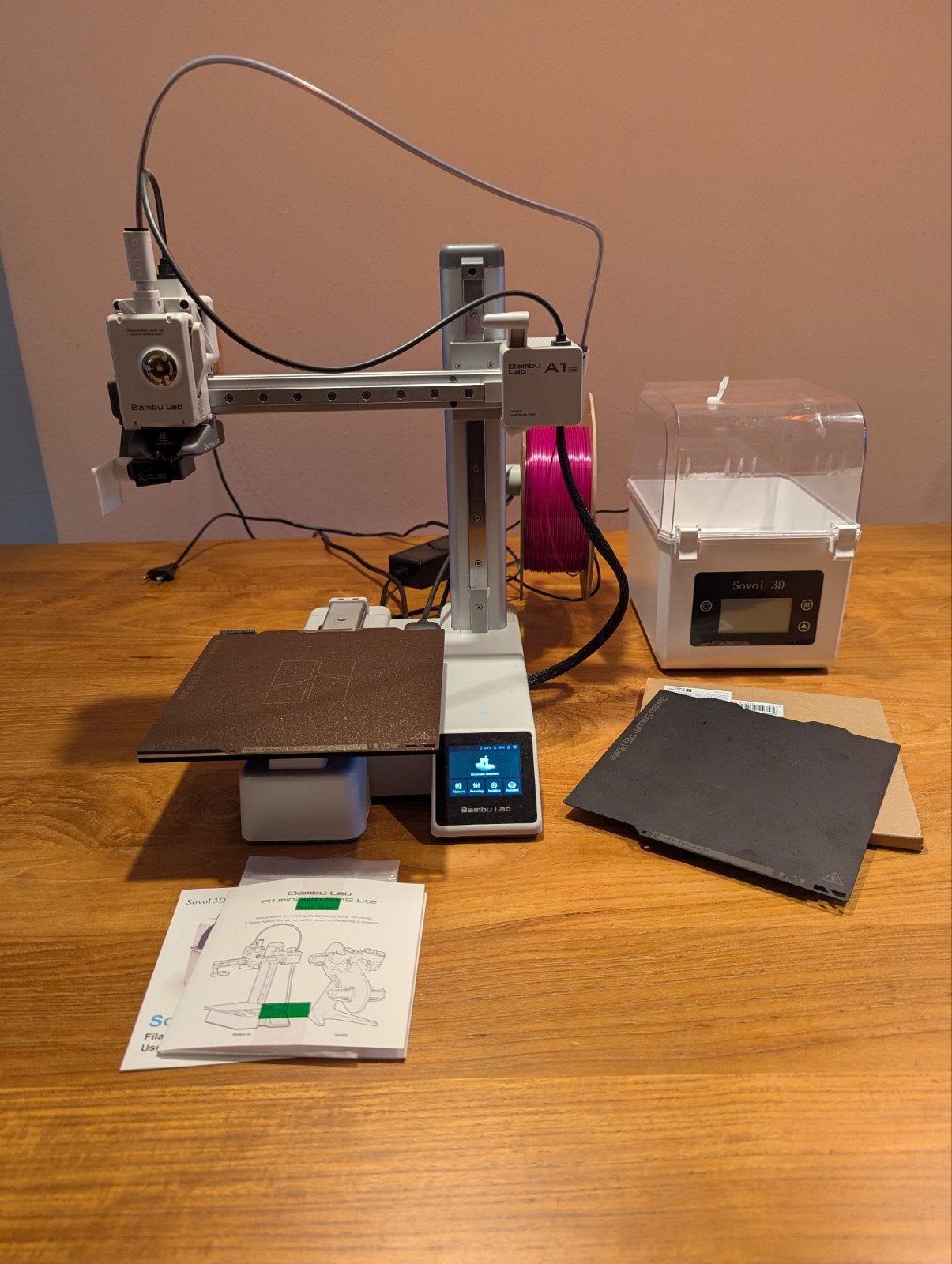 Bambu Lab A1 Mini 3D-printer met filament droger, Computers en Software, Ophalen, Bambu Lab, Zo goed als nieuw, Filament