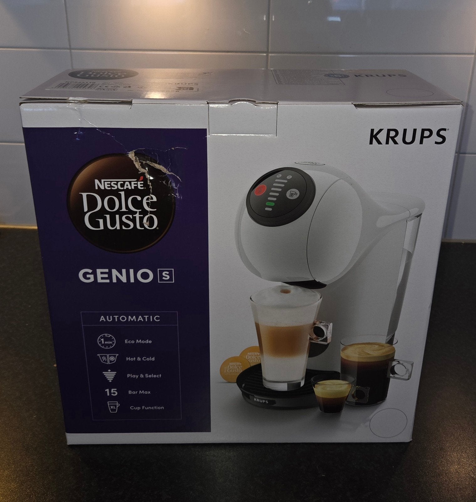Nieuw! Krups Nescafé Dolce Gusto Genio S KP2431 Koffiecupmac, Witgoed en Apparatuur, Ophalen, 1 kopje, Koffiepads en cups, Afneembaar waterreservoir