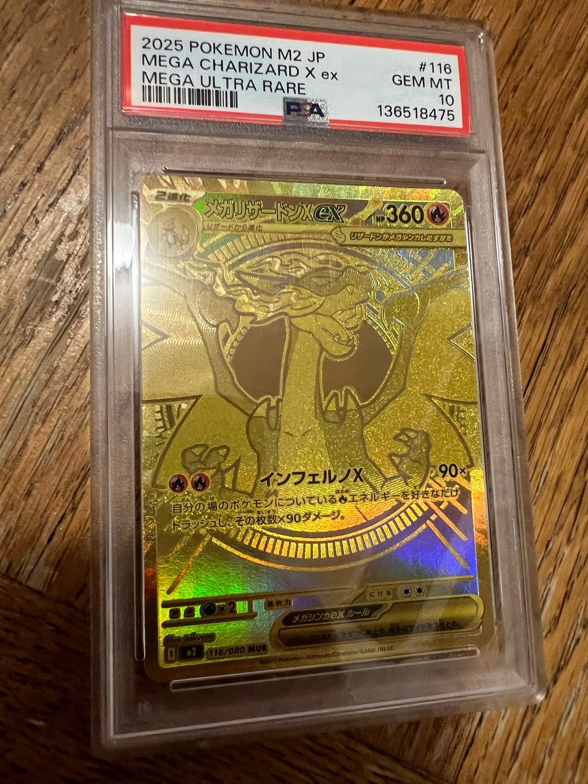 Mega Charizard X Ex #116 PSA 10 GEM MT Pokémon Kaart, Ophalen of Verzenden, Nieuw, Losse kaart, Foil