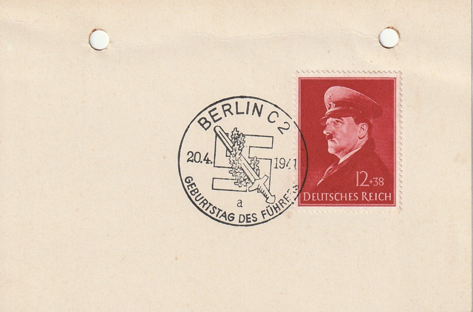 WW2 Duitse gedenkkaart verjaardag Adolf Hitler 1941, Ophalen of Verzenden, Overige periodes, Postfris