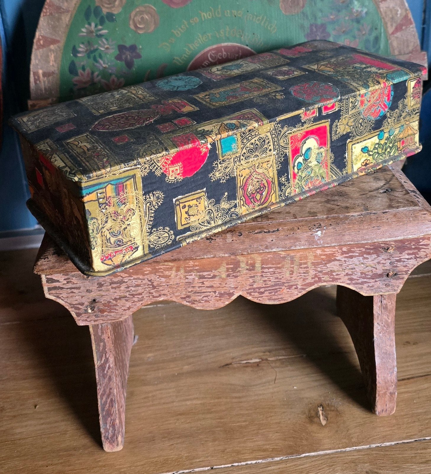 Vintage jaren 60 stoffen sieradendoos handschoendoos doos, Ophalen of Verzenden