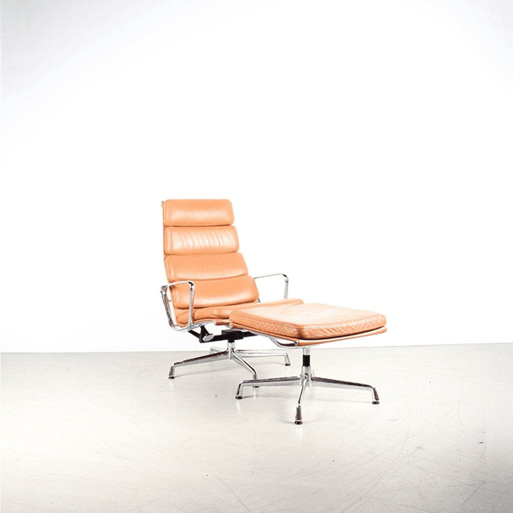 Vitra Eames EA 222 Fauteuil Cognac Leer - Chroom + EA 223 Ho, Niet ingevuld, Nieuw, Niet ingevuld, Niet ingevuld